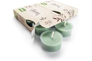 SHORTIE'S CANDLE COMPANY Bayberry Fir Premium Tealight Candles Multi Pack - Highly Scented with Essential Oils - 12 Green Tea Lights - Beautiful Candlelight - Made in The USA - Christmas & Holiday Collection