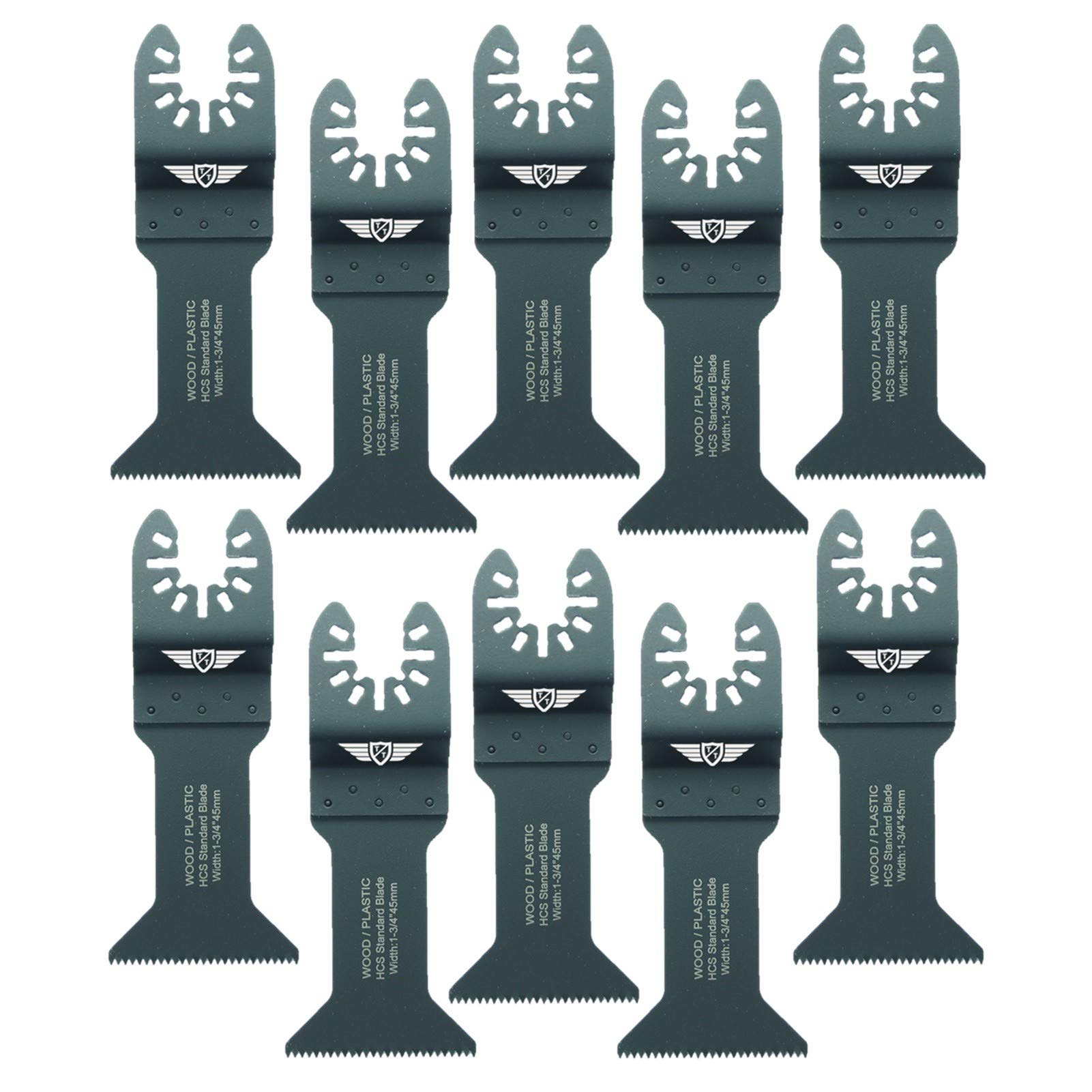 10 x TopsTools FA44L_10 44mm Long Wood Fast Fit Blades Compatible with Dewalt Stanley Black and Decker Bosch Fein (Non-StarLock) Makita Milwaukee Parkside Worx Workzone Multitool Accessories