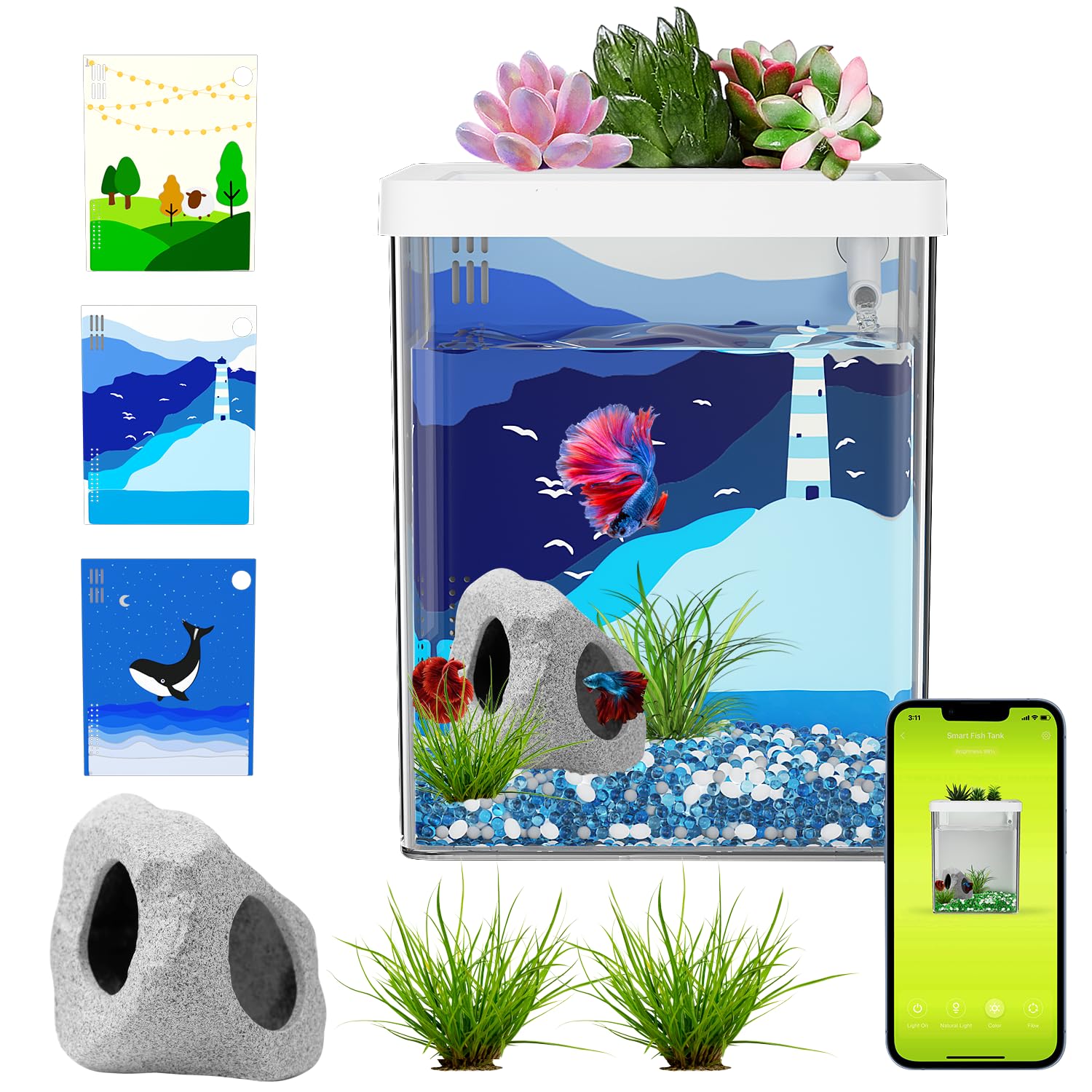 Mua Smart Aquarium kit 1.5 Gallon Betta Fish Tank self Cleaning