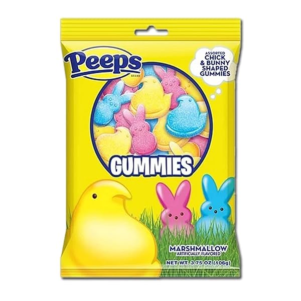 PEEPS GUMMIES CANDY 3.75OZ BAG CHICK AND BUNNY...
