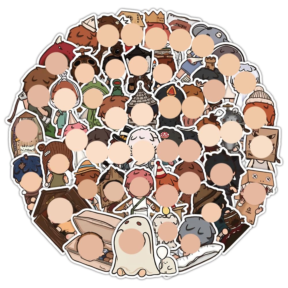 Photo 1 of 54pcs Cute Catoon Stickers for Water Bottles?Cartoon Laptop Gifts Vinyl Waterproof Sticker for Bumper?Water Bottles?Computer?Phone?Hard hat?Car Decal