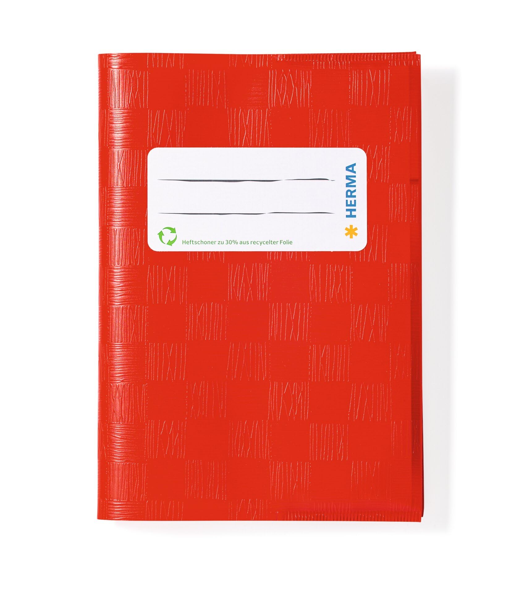 HERMA Exercise Book Cover A6 portrait, with inscription label, made of wipeable and sturdy plastic, slip on cover jackets for school, red
