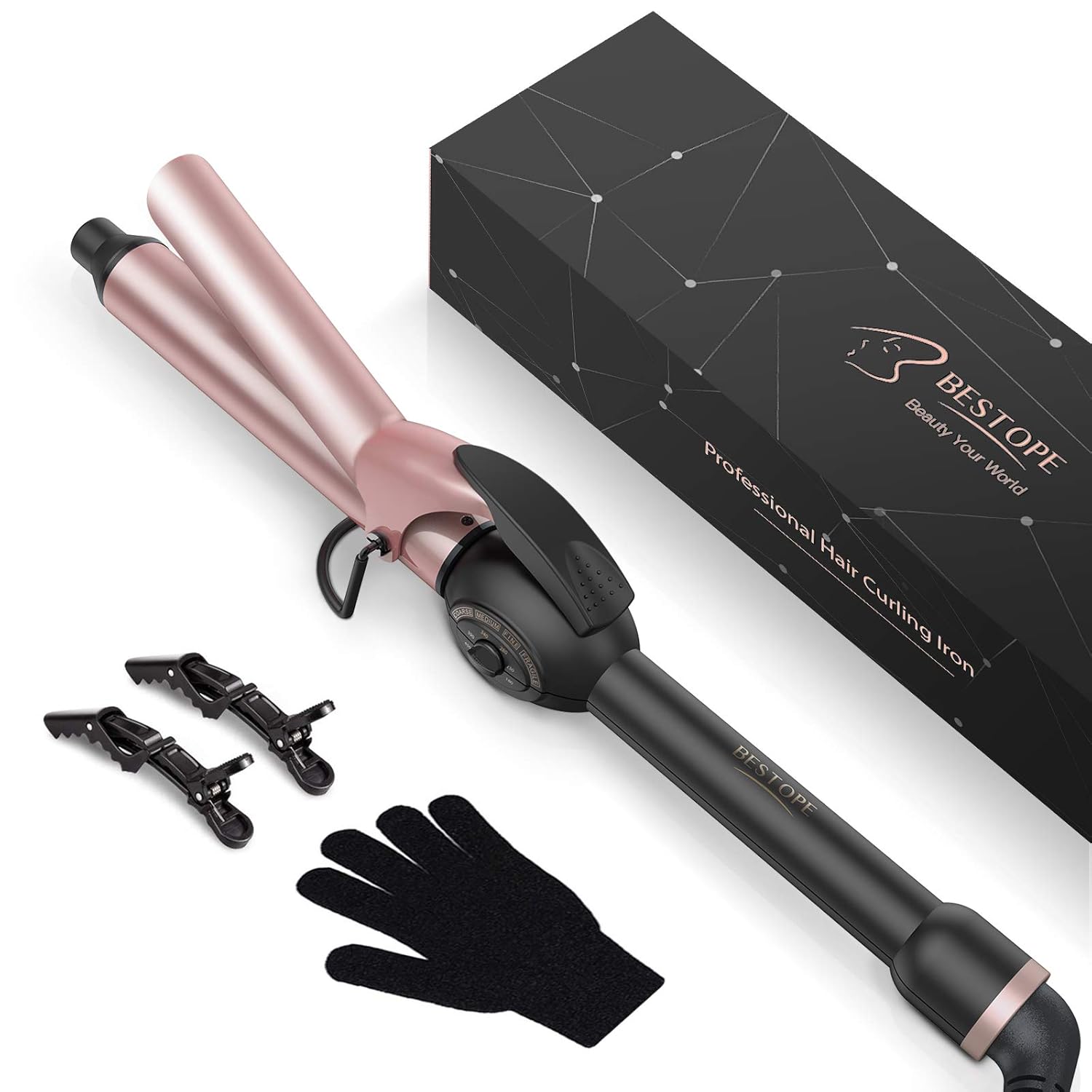 BESTOPE 1 Inch Curling Iron, Hair Curler with Ceramic