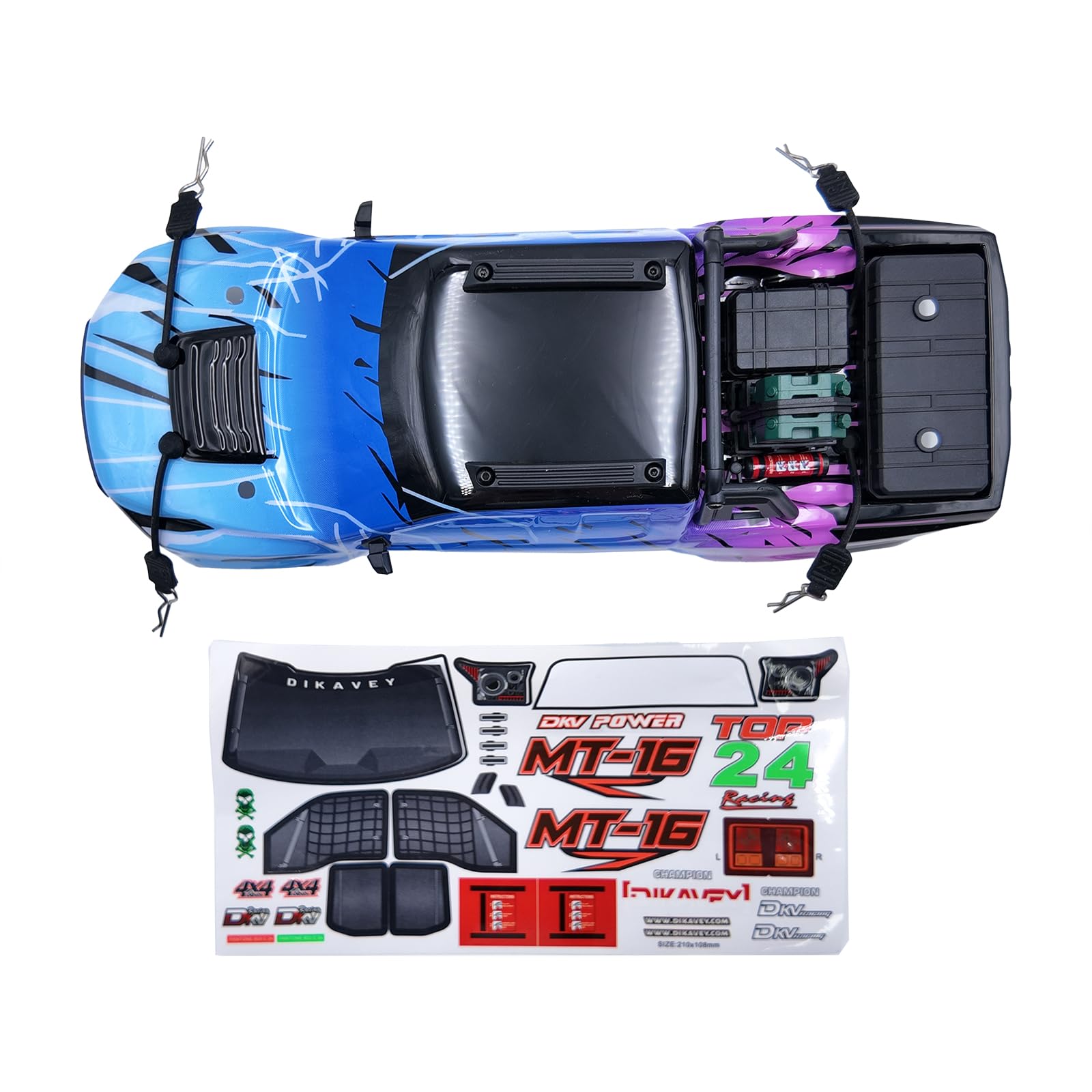 DIKAVEY RC Brushless Truck 1/16 PC Car Shell, 1PCS MT-16-Blue