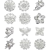 12pcs lot silver plated crystal rhinestone wedding brooches pins