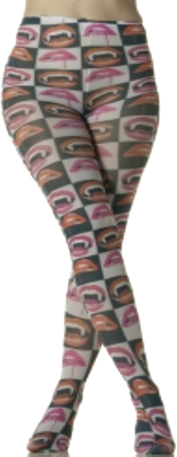 FUNKY DESIGNER TIGHTS VARIOUS DESIGNS (06 LIPS AND FANGS) Amazon.co