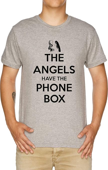 The Angels Have The Phone Box - Keep Calm Poster Style Herren T-Shirt Grau