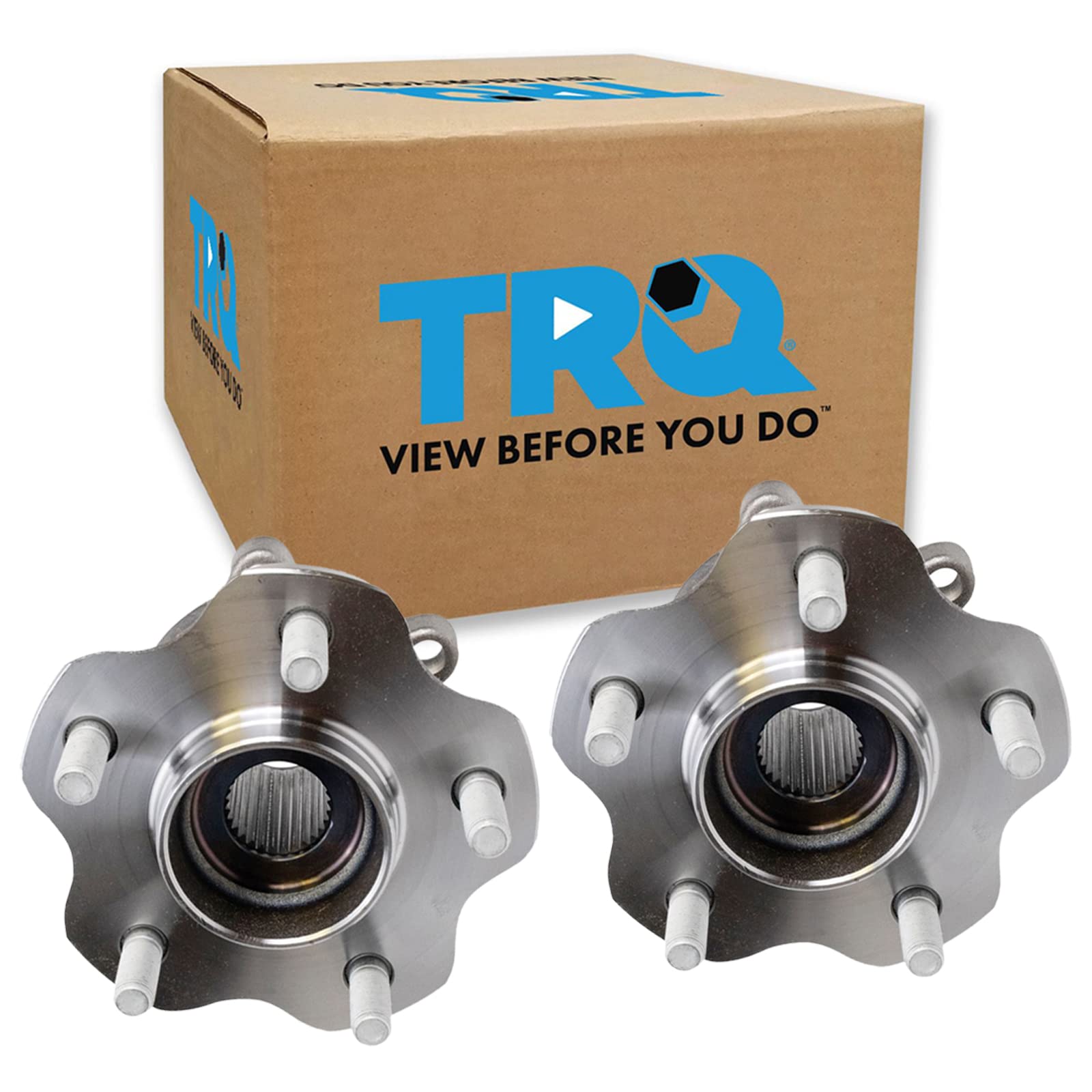 TRQ 2 Piece Rear Wheel Bearing & Hub Assembly Set