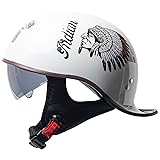 FVCNGP Motorcycle Retro Half Helmet, Vintage German