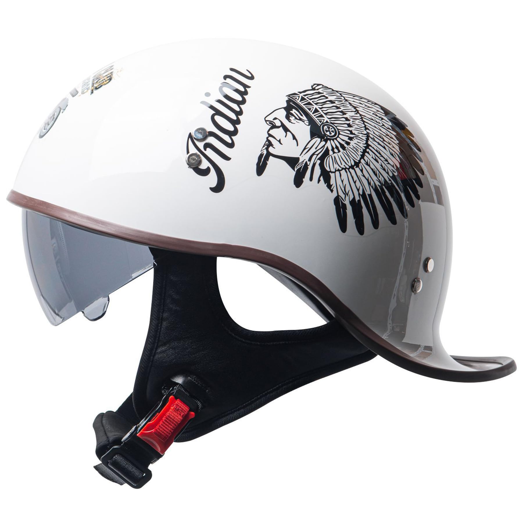FVCNGP Motorcycle Retro Half Helmet, Vintage German
