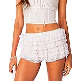 Navneet Women Y2K Lolita Bloomers Lace Ruffle Booty Mini Shorts Sexy Coquette Boy Shorts