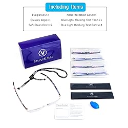 LifeArt 4 Pairs Reading Glasses, Blue Light