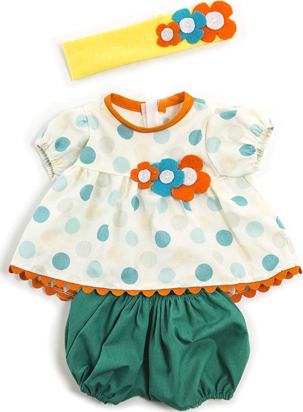 Miniland Set of Warm Weather Blouse Dress for Dolls 40 cm, Yellow, 38-40 cm (31562)