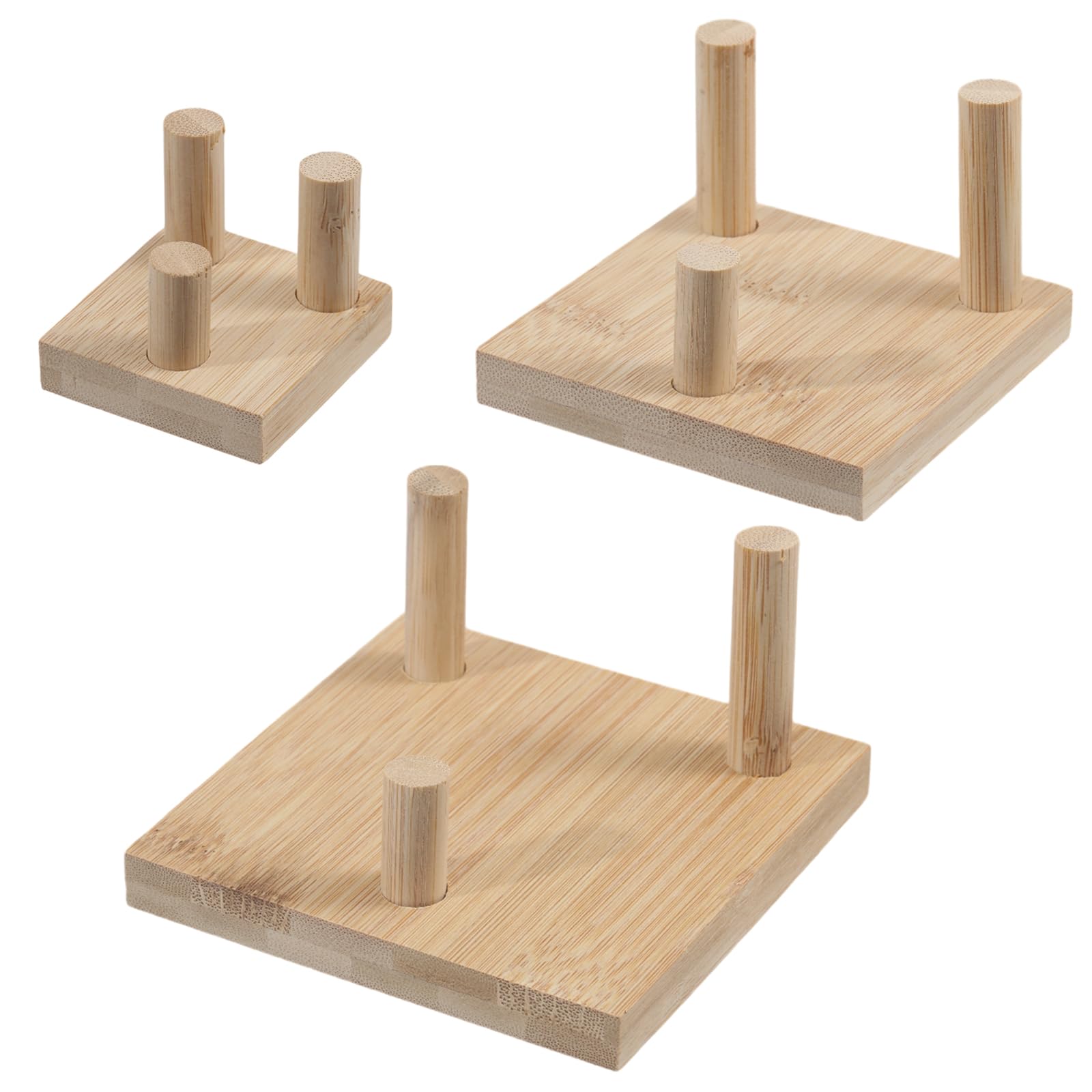 CHGCRAFT 3Pcs Wood Crystal Display Stand Three-Peg Easel Display Stand Wooden Stone Display Stand for Gemstones Fossils Crystal Minerals