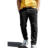 Boncun Men's Slim Fit Stretch Jeans - Classic Black Denim Pants with Comfort Flex Fabric