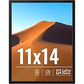 LaVie Home 11x14 Picture Frame for Wall Display, 11 x 14 Black Picture Frame with HD Plexiglass, 11 by 14 Poster Frame 1 Pack, Display Frame for Vertical or Horizontal, Classic Collection