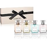 LOVERY Perfume for Women, Women's Perfume Gift Set - 4pc Sampler With Vanilla Musk, Amber Noir, Blue Lagoon & Mary Rose Fragrances - Large Bottle of Floral Parfum