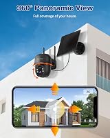 Septekon 2K Solar Wireless Security Camera 360 PTZ Battery IP66 Black view 2