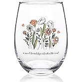 Futtumy Inspirational Floral Wine Glass, Christian Gifts for Women Friendship Best Friend Bestie Sisters Mom Grandma, Religious Faith Based Gifts for Mother's Day Christmas Birthday Valentine