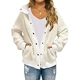 MEROKEETY Womens Fleece Sherpa Jacket Fall Winter Coats 2026 Fuzzy Button Down Warm Outerwear with Pockets