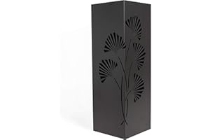 Mango Steam Black Tall 21.75" Japanese Ginkgo Leaf Umbrella/Cane/Walking Stick Holder, Stand, Rack Organizer