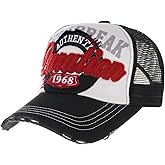 WITHMOONS Meshed Baseball Cap Distressed Trucker Hat Star KR1185