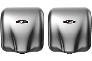 AjAir® 2 Pack Heavy Duty Commercial 1800 Watts High Speed Automatic Hot Hand Dryer - Stainless Steel