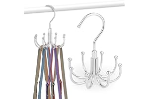 ZEDODIER Purse Hanger Organizer for Closet, Rotatable Sturdy Purses Holder Holds 8 Bags, Metal Space Saving Closet Organizers and Storage, Silver