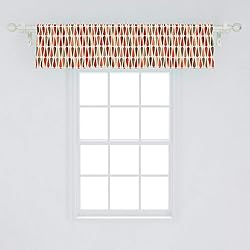 Ambesonne Retro Window Valance, Sixties and