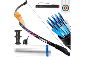 Gioventù Recurve Bow and Arrow Adult - 54" Traditional Wood Takedown Recurve Bow with Lightweight Design, Right Handed Bow for Adults, Youth, Beginner Hunting, Training Practice（30lb 40lb