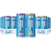 Perfect Hydration Lemon and Berry Flavored Alkaline Water | 0 Sugar, 0 Calories, 12 oz cans, Pack of 12 of Each Flavor