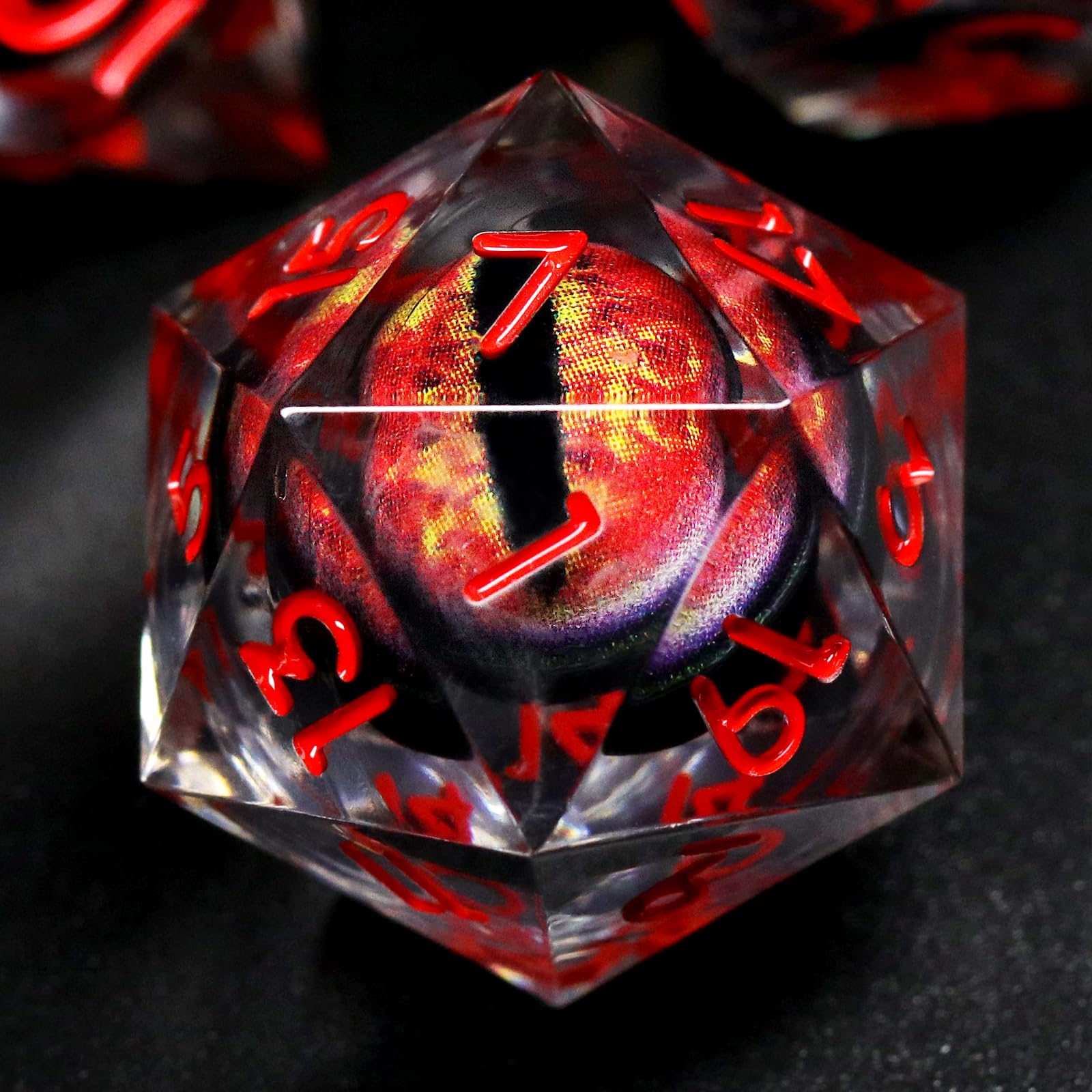 FONVGOGO DND Dice Set Dragon Eye Resin Liquid Core Dungeons and Dragons Dice 7 Pieces Polyhedral Sharp Edge D and D Dice for Role Playing Game