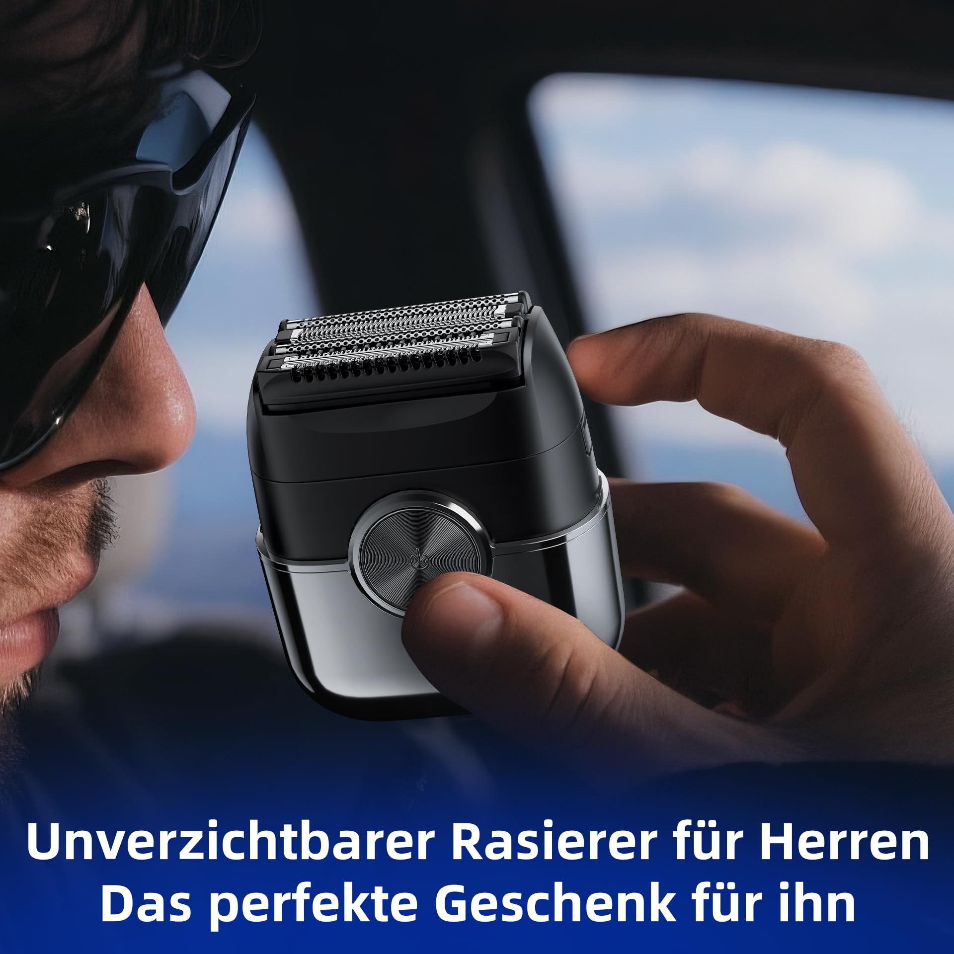 Elektrorasierer Herren, kensen Mini Foil Shaver Mit 4 Flexiblem Scherkopf Rasierapparat Usb-C Elektrischer Rasierer Wasserdicht Folienrasierer 120Min Trockenrasierer Tragbar für Bart Gesicht Reise 9