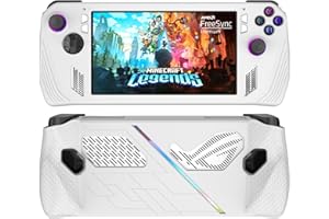 Baigeda Protective Case for ASUS Rog Ally 2023 Release Full Body Soft Silicone Handheld Game Console Drop-Proof Protector Case with Shockproof,Non-Slip,Anti-Collision (White)