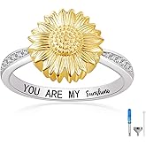 You are My Sunshine Urn Ring 925 Sterling Silver Keepsake Memorial Cremation Sunflower Ashe Ring for Women