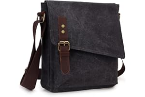 Messenger Bag,Unisex Shoulder Bag Small Water Resistant Men Canvas Crossbody Bag Grey VONXURY