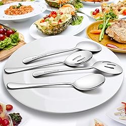 LIANYU 6-Piece Serving Spoons and Forks, 8 3/4 Inch