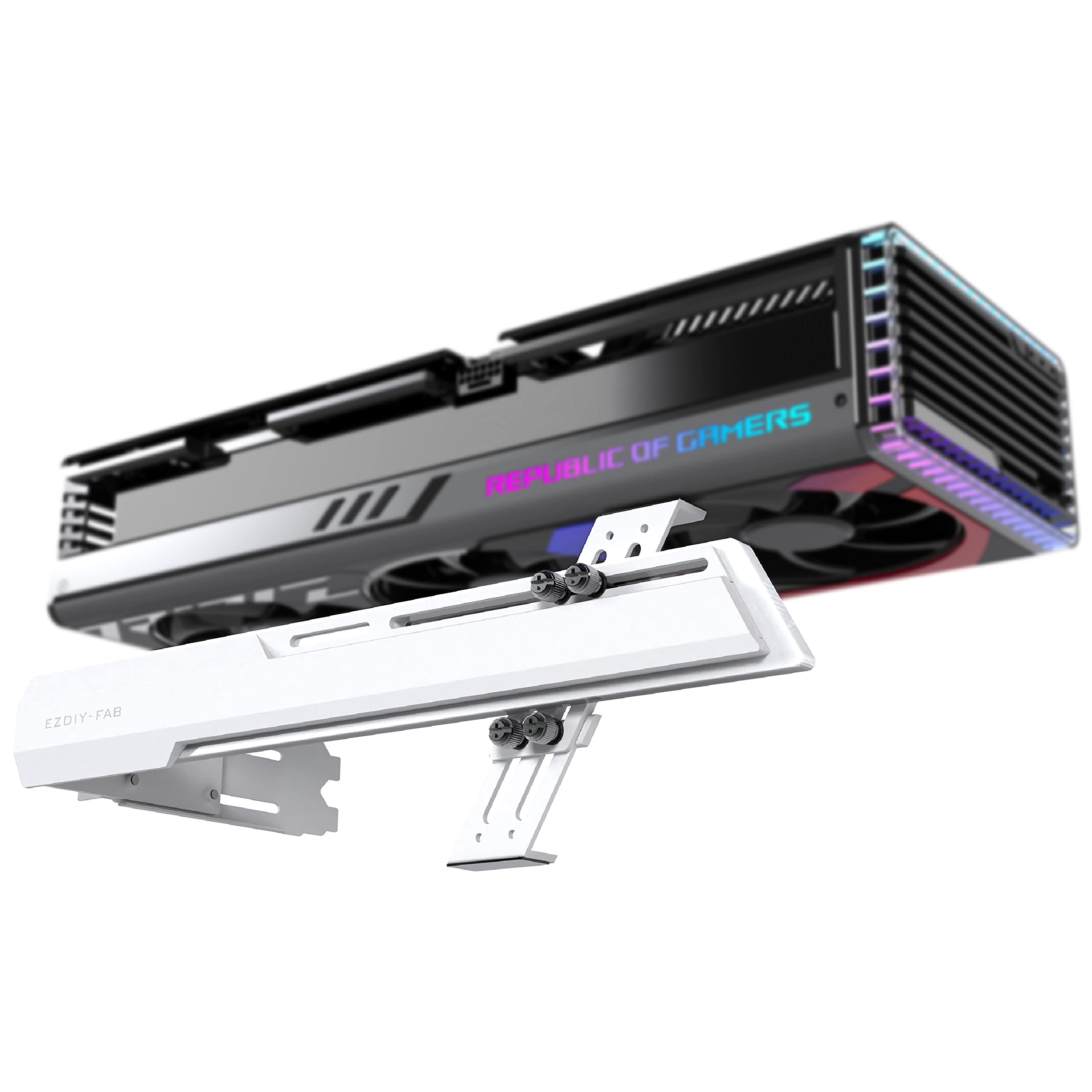 Photo 1 of EZDIY-FAB GPU Holder Brace Graphics Card GPU Support Video Card Holder Bracket, Strenchable Structure, Video Card Sag Holder/Holster Bracket Support RX7990XTX, RTX4090, White-341-3