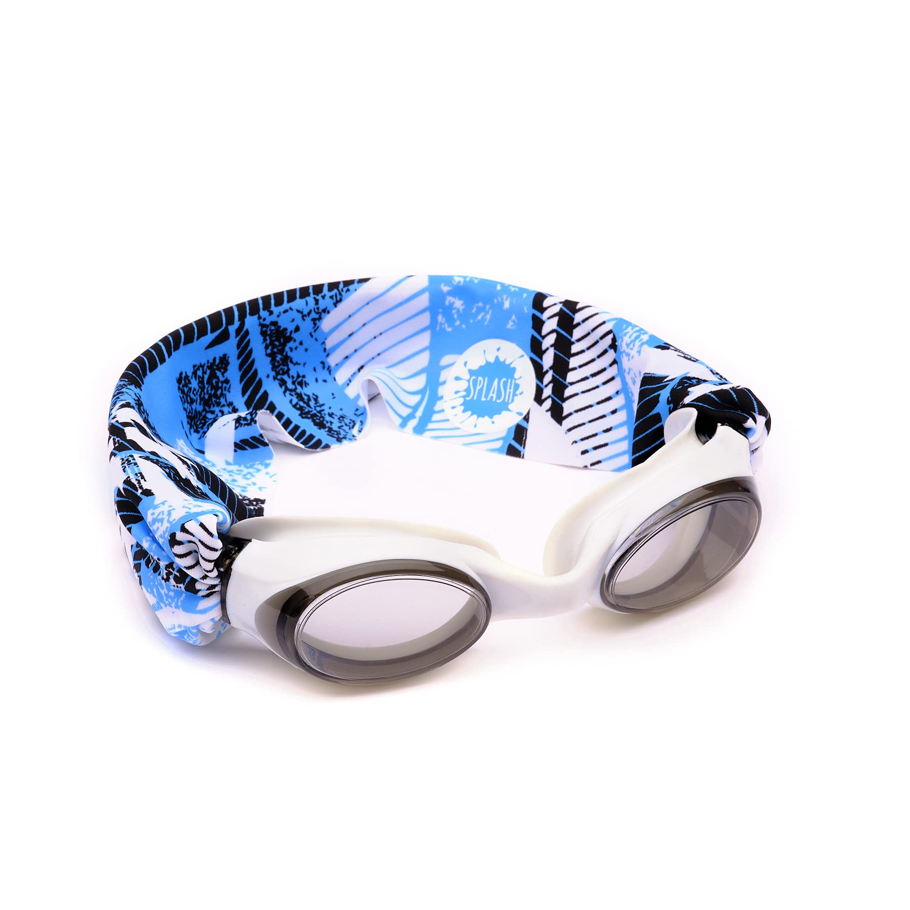 Splash Place KIDS SWIM GOGGLES with Fabric Strap | Tangle-Free Swimming Goggles for Kids (BOARDWALK)