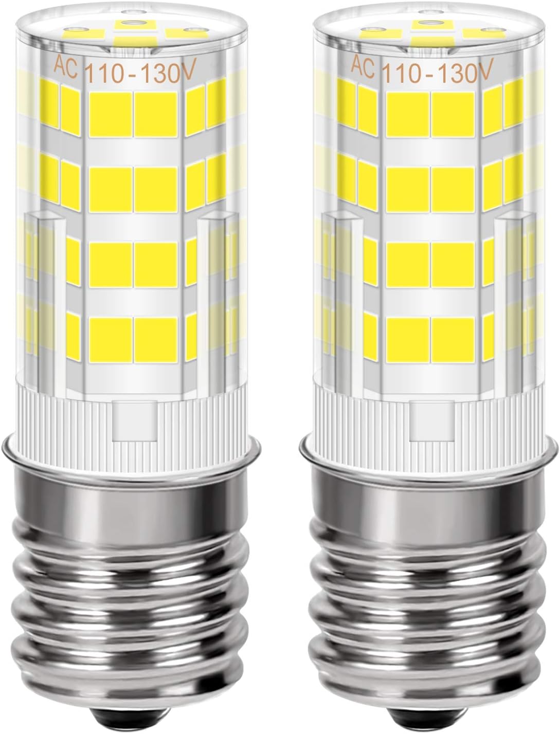Microwave Oven Bulb Ceramic 4W E17 LED Bulb Appliance Light Bulbs Intermediate Base Light Bulb for Oven,40W Halogen Bulb Equivalent, Dimmable AC 110V-130V Daylight White 6000K, 350LM, Pack of 2