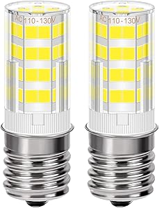 Microwave Oven Bulb Ceramic 4W E17 LED Bulb Appliance Light Bulbs Intermediate Base Light Bulb for Oven,40W Halogen Bulb Equivalent, Dimmable AC 110V-130V Daylight White 6000K, 350LM, Pack of 2
