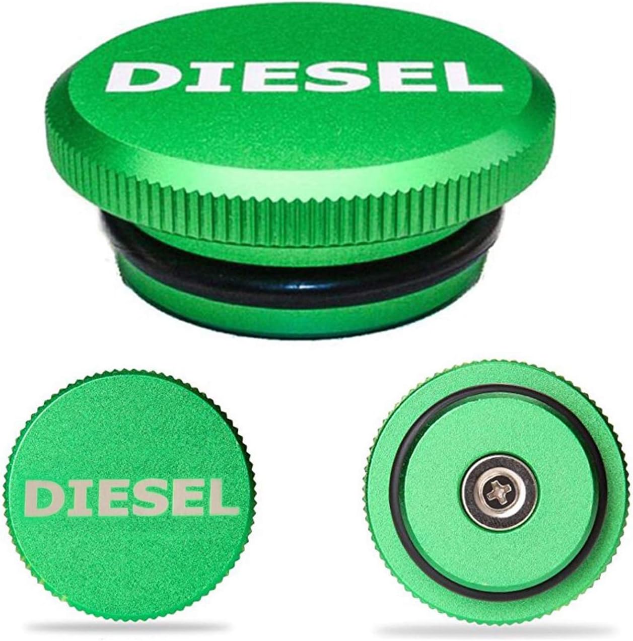 Pinshion Diesel Fuel Cap for Dodge, Magnetic Ram Diesel Billet Aluminum Diesel Fuel Cap Accessories, Green Diesel Cap and Blue DEF Cap Compatible with Dodge RAM TRUCK 1500 2500 3500 (2013-2017): Automotive