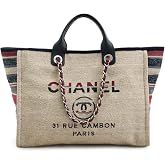 WHAT GOES AROUND COMES AROUND Women's Pre-Loved Chanel Canvas Deauville Medium Tote