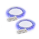 Indoor and Outdoor String Lights/Fairy Lights - 2 Sets of 15 Blue Colored LED Lights for Patio, Bedroom, Holiday Decor, etc - Battery Powered - RTGS Products