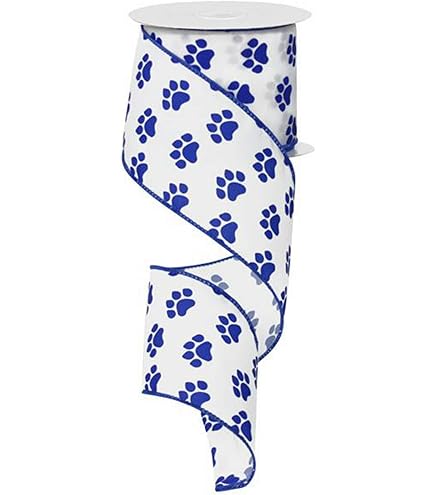 Blue And White Satin Ribbon Kentucky Silhouette Ribbon - 2.5