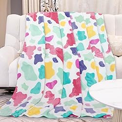 GEULAY Queen Size Blanket Girls Rainbow Blanket