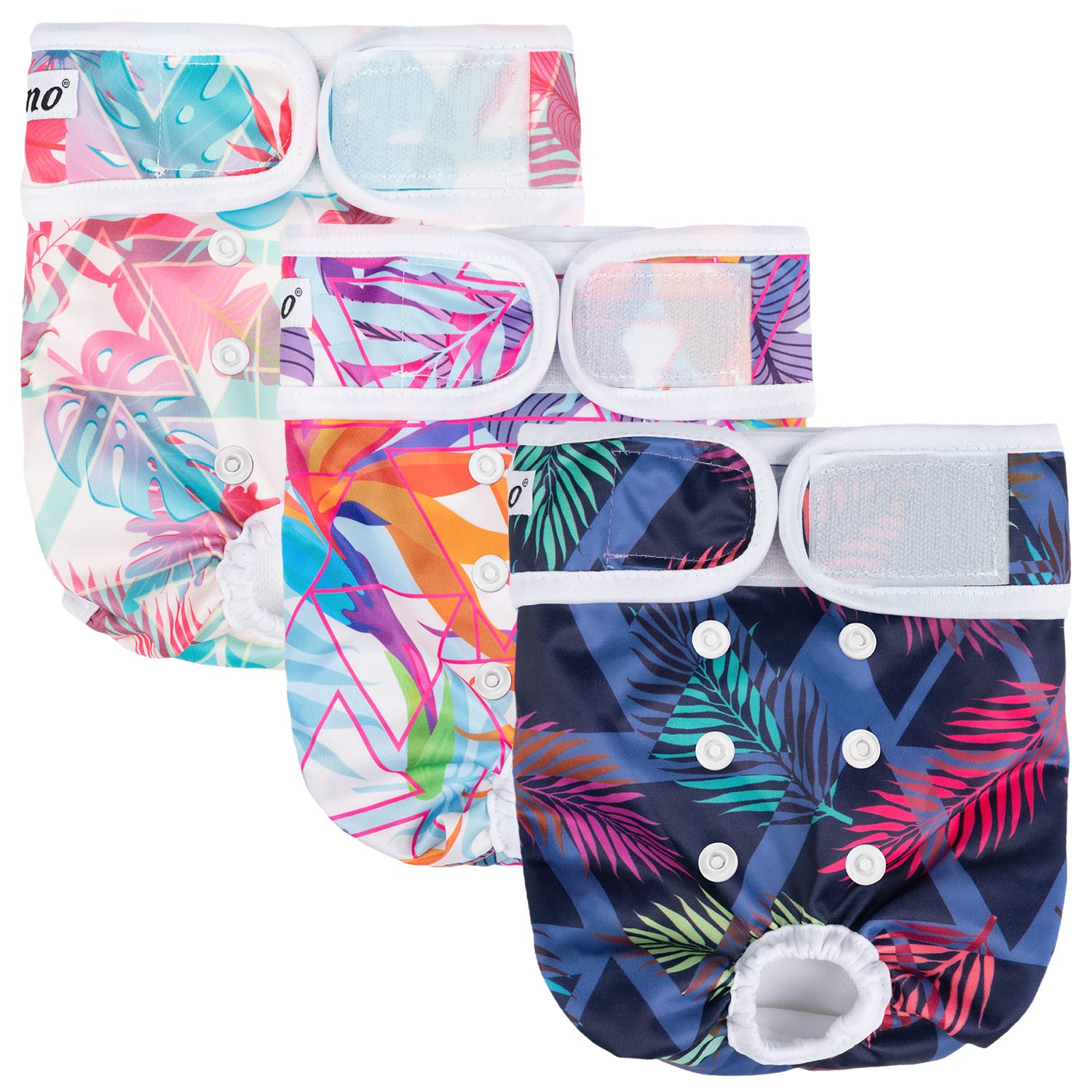 Dono Dog Nappies Female Reusable, 3 Pcs, Dog Period Pants for Dogs in Heat, Dog Season Pasts for Incontinence, Traveling, Dog Training, XS, S, M, L