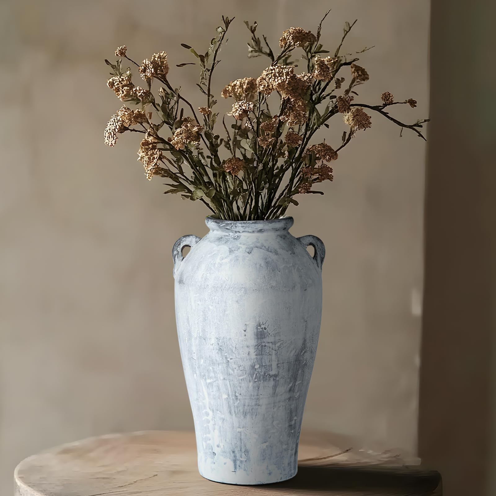 Photo 1 of (see all images) Farmhouse Ceramic Vase, Large Rustic Vases for Indoor Home Decor Tall Floor VAse for Living Room Bed Room Housewarming Holiday Decoration