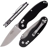 Firebird GANZO FB727S-BK Folding Pocket Knife 440C Stainless Steel Blade G10 Handle with Clip Hunting Fishing Outdoor EDC Knife (Black)
