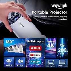 [Built-in Apps & 2025 Upgraded] Mini Projector with
